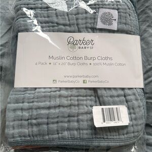 Muslin Cotton Burp Cloths 4 pack/4colors